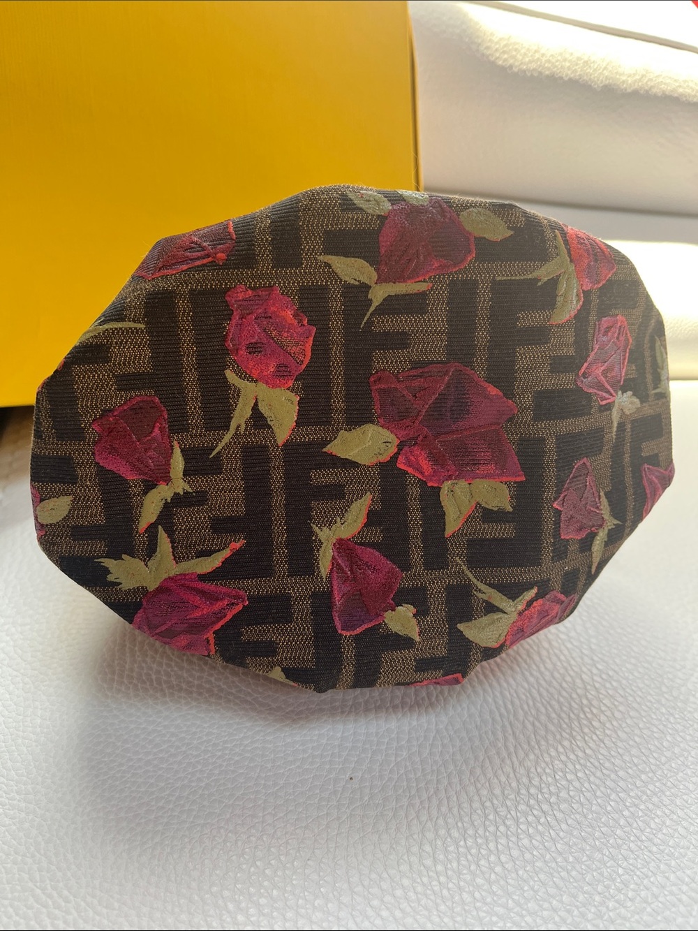 Fendi Chef Hobo Mini Bag with Pink Rose Print and Gold Charm - Picture 6 of 13